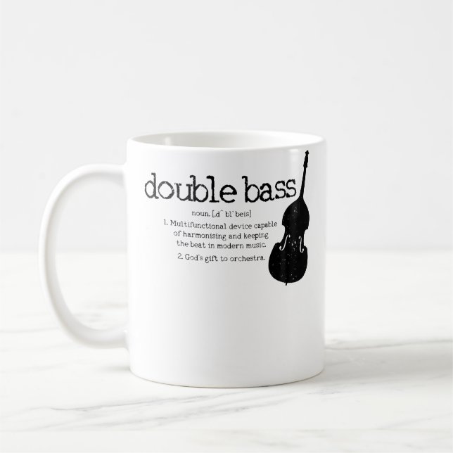 Caneca De Café Double Bass Definition Player Orchestra Bassist Fu (Esquerda)
