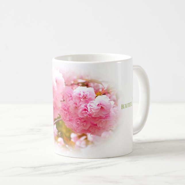 Caneca De Café Double Cherry Blossom: Sato-zakura (Frente Esquerda)