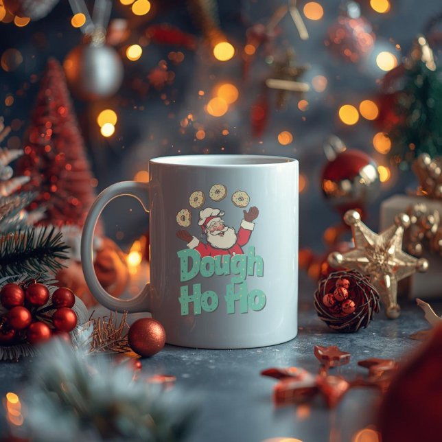 Caneca De Café Dough Ho Ho – Piada de Natal de Donut Engraçada  (Criador carregado)