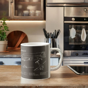 Caneca De Café Douglas DC-3 - PD Planos de desenho de projeto de