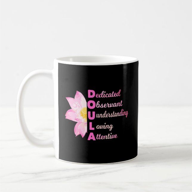 Caneca De Café Doula Acronym Loving Parteira Treinador de Gravide (Esquerda)