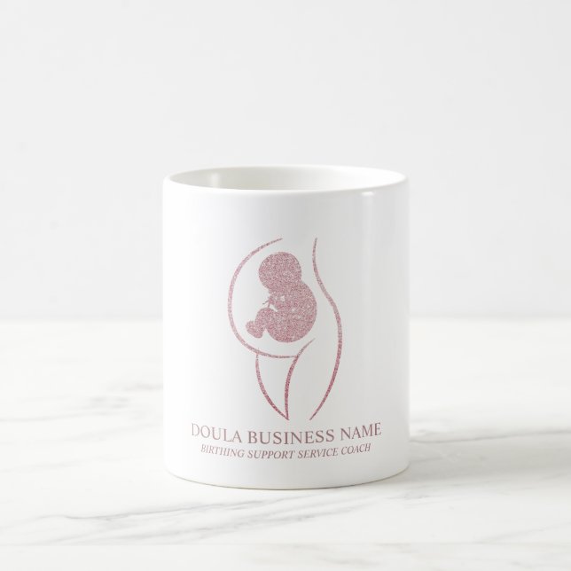 Caneca De Café Doula de Parto em Rose Gold (Centro)
