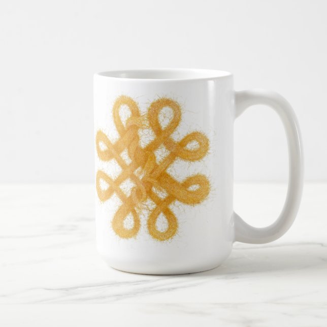 Caneca De Café DOURADA CÉLTIMA KNOT Tall White Mug (Direita)