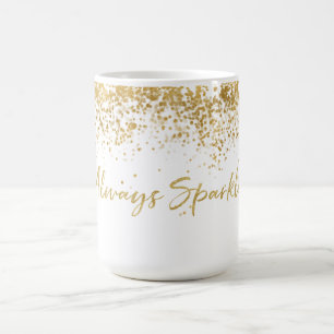 Caneca De Café Dourada Confetti Glitzy Sparkle