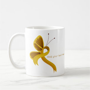 Caneca De Café Dourada consciência Fita Borboleta Café