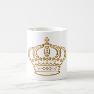 Caneca De Café Dourada Coroa luxuosa