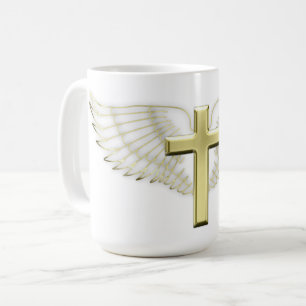 Caneca De Café Dourada Cruz Wing