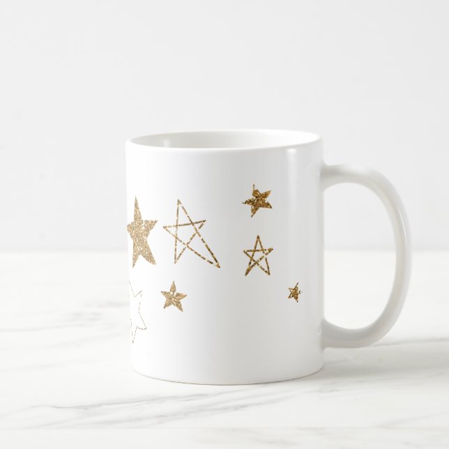 Caneca De Café Dourada Glitzy Stars (Direita)