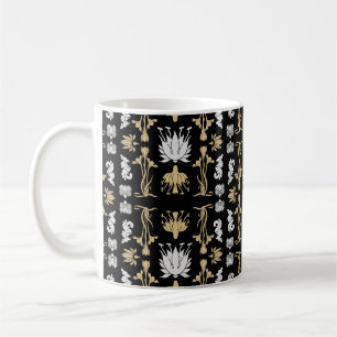 Caneca De Café Dourada Retro Art Nouveau Impressão