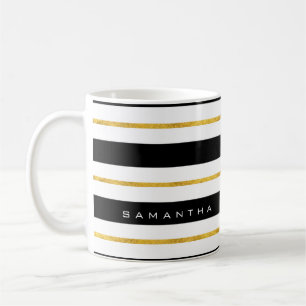 Caneca De Café Douradas e Pretas