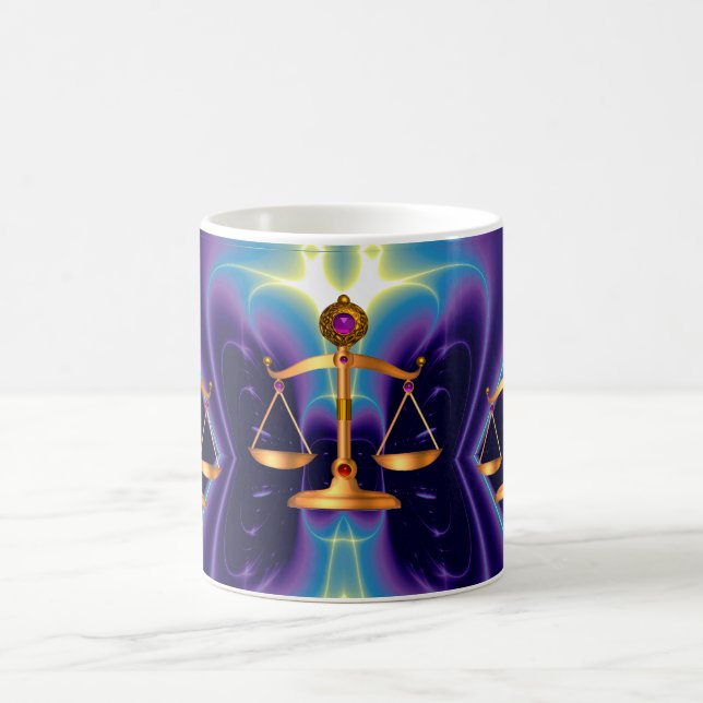 Caneca De Café DOURADAS ESCALAS JURÍDICAS COM PEDRAS GEM, Símbolo (Centro)