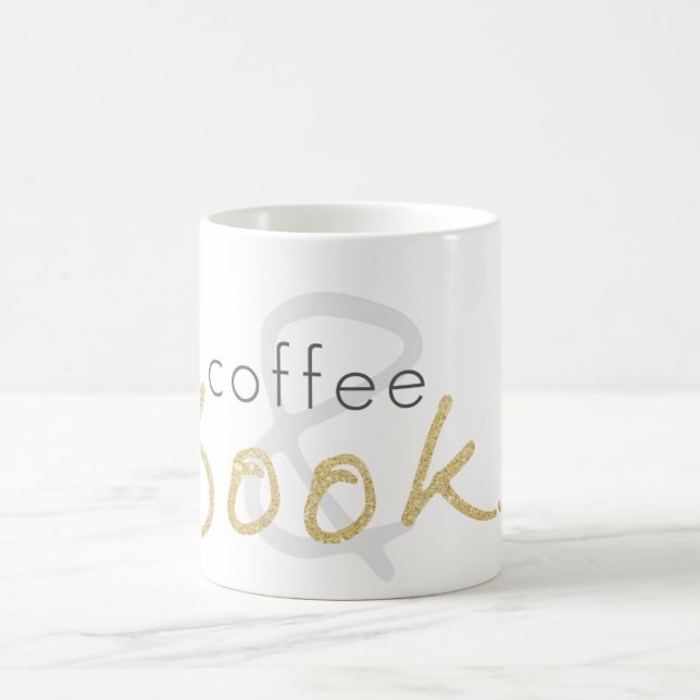 Caneca De Café Dourado café com faísca e livros (Centro)