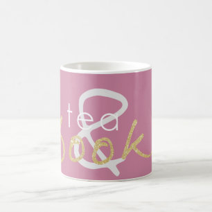 Caneca De Café Dourado Chá e Livros Café Mug