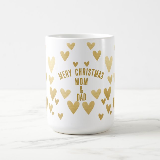 Caneca De Café Dourado Coração, Natal Branco (Centro)