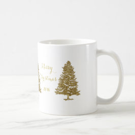 Caneca de café Dourado das árvores de Natal
