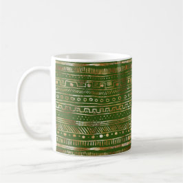 Caneca De Café Dourado design abstrato Profundo Caçador Verde Bon