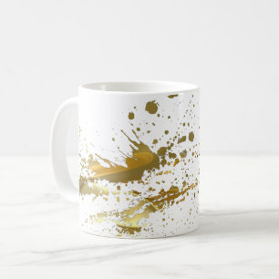 Caneca de café Dourado do Splatter da pintura
