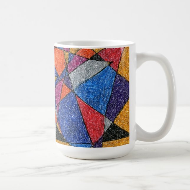 Caneca De Café "Dourado e joias" Abstract Design Túg (Direita)
