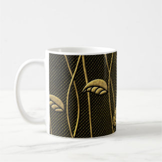 Caneca De Café Dourado e preto: deixa textura 3D.