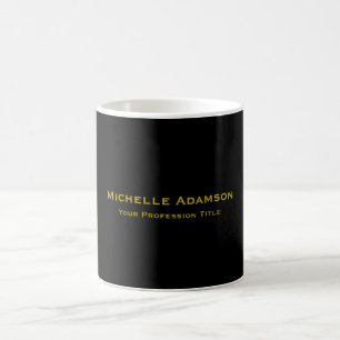 Caneca De Café Dourado e preto - simples profissional moderno