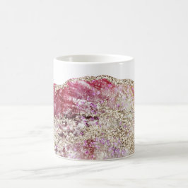 Caneca De Café *~* Dourado Glitter Geodes Rock Agate Watercolor