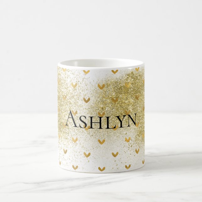Caneca De Café Dourado Glitzy - Corações da Lente (Centro)