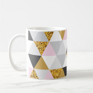Caneca De Café Dourado mármore, textura geométrica perfeita