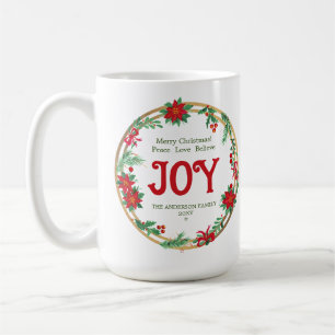 Caneca De Café Dourado Natal Simples Elegante Verde Verde Vermelh