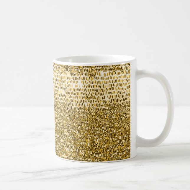 Caneca De Café Dourado padrão mosaico (Direita)
