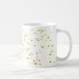 Caneca De Café Dourado polo confetti,padrão,branco,chic,elegante,