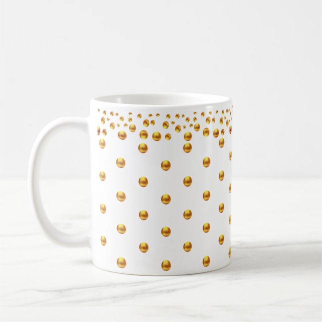 Caneca De Café Dourado Ponto Confetti (Esquerda)