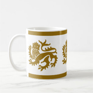 Caneca De Café Dourado Revival Gótico Lions Mug