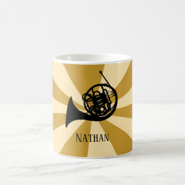Caneca De Café Dourado Sunburst - Instrumento Musical Francês Hor