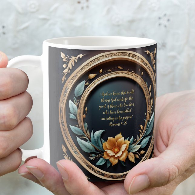 Caneca De Café Dourado Teal Verona Sunset Personalizável (Criador carregado)