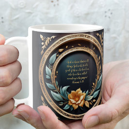 Caneca De Café Dourado Verde Água Verona Pôr do Sol Personalizáve