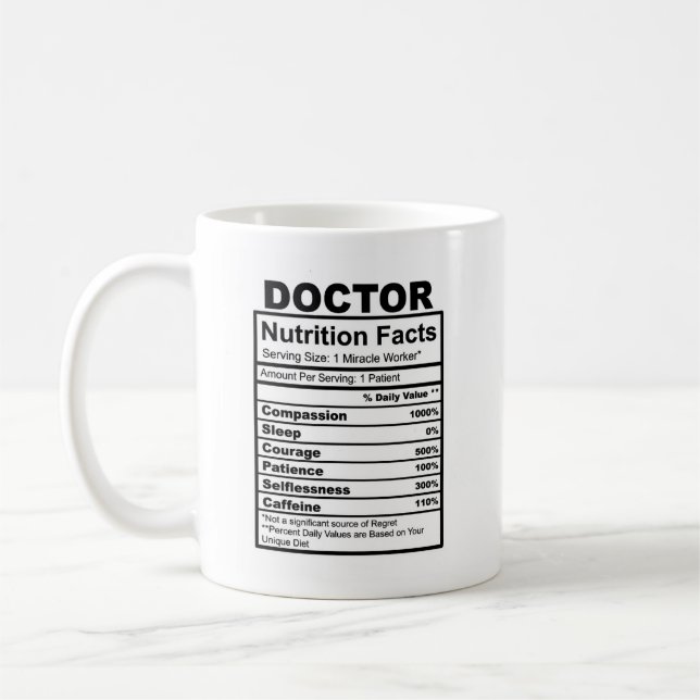 Caneca De Café Doutor Fato Nutricional Mug Engraçado (Esquerda)