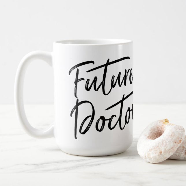 Caneca De Café Doutor futuro escrito à mão (Com Donut)