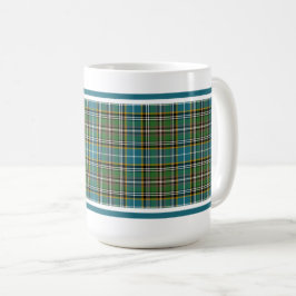 Caneca De Café Dowling Tartan Pattern Blue Xadrez irlandesa