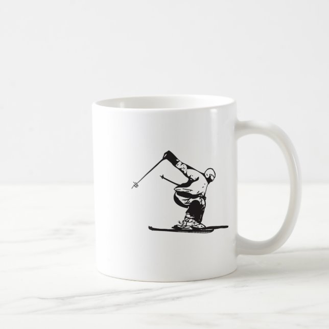 Caneca De Café Downhill Skiing Skier  (Direita)