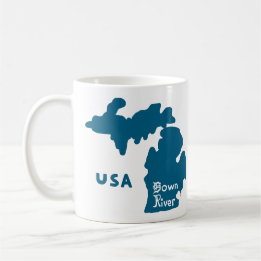 Caneca De Café Downriver Michigan Blue