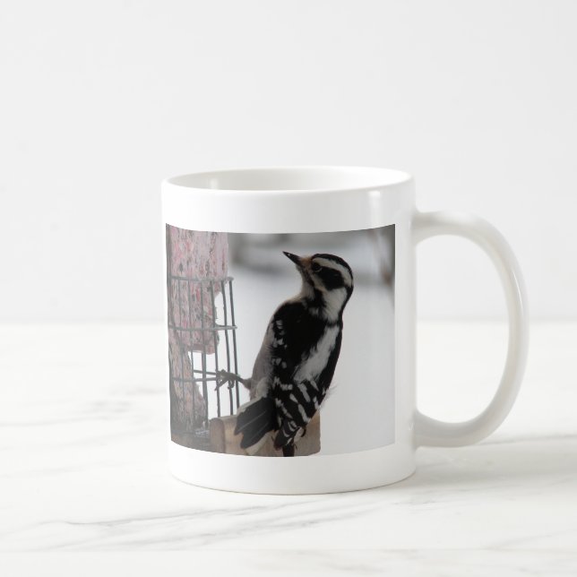 Caneca De Café Downy Woodpecker (Direita)