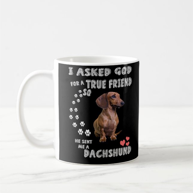 Caneca De Café Doxie Girl Gifts, Dachshund Mãe (Esquerda)
