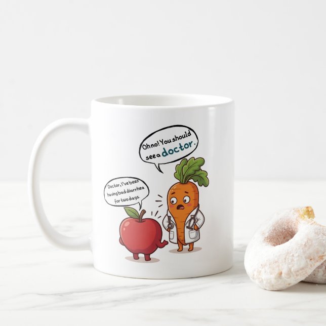Caneca De Café Dr. Carrot with His First Patient  (Com Donut)