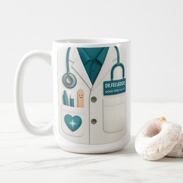 Caneca De Café Dr. Feelgood Mood Specialist Mug (Com Donut)
