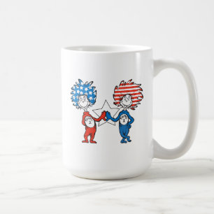 Caneca De Café Dr. Seuss   Coisa Um Coisa Dois Gráfico Patriótico