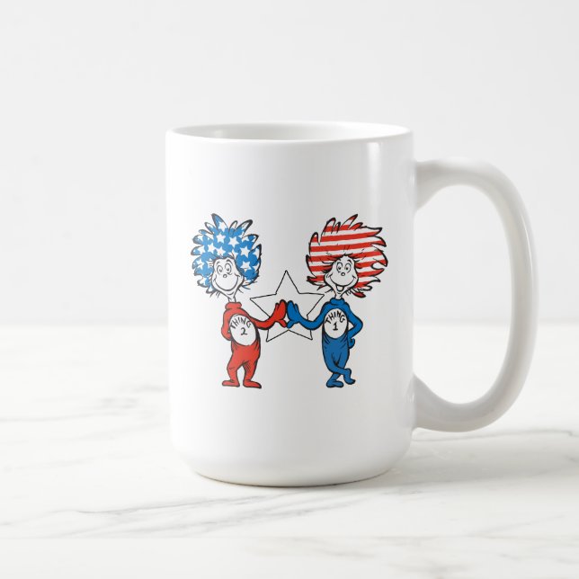 Caneca De Café Dr. Seuss | Coisa Um Dois Gráficos Patrióticos (Direita)