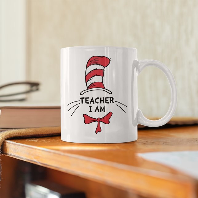 Caneca De Café Dr. Seuss | Gato no Chapéu - Professor Eu sou (Criador carregado)