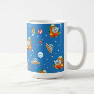 Caneca De Café Dr. Seuss Gato no Padrão Espacial do Chapéu