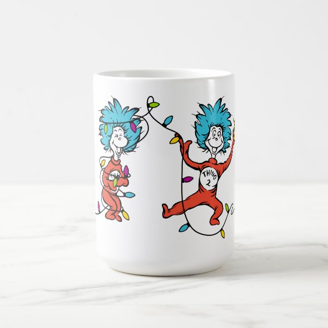 Caneca De Café Dr. Seuss | O Grinch | Coisa 1 e Coisa 2 Dançando (Centro)