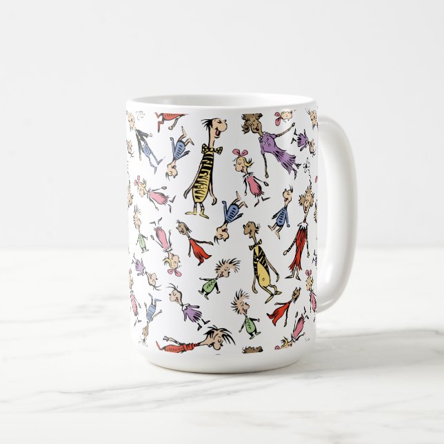 Caneca De Café Dr. Seuss Whoville Characters Festive Pattern (Frente Esquerda)